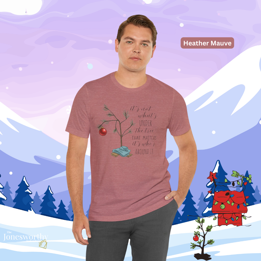 It’s Not What’s Under the Tree Christmas Unisex Jersey Short Sleeve Tee | Minimalist Tree Holiday Tee