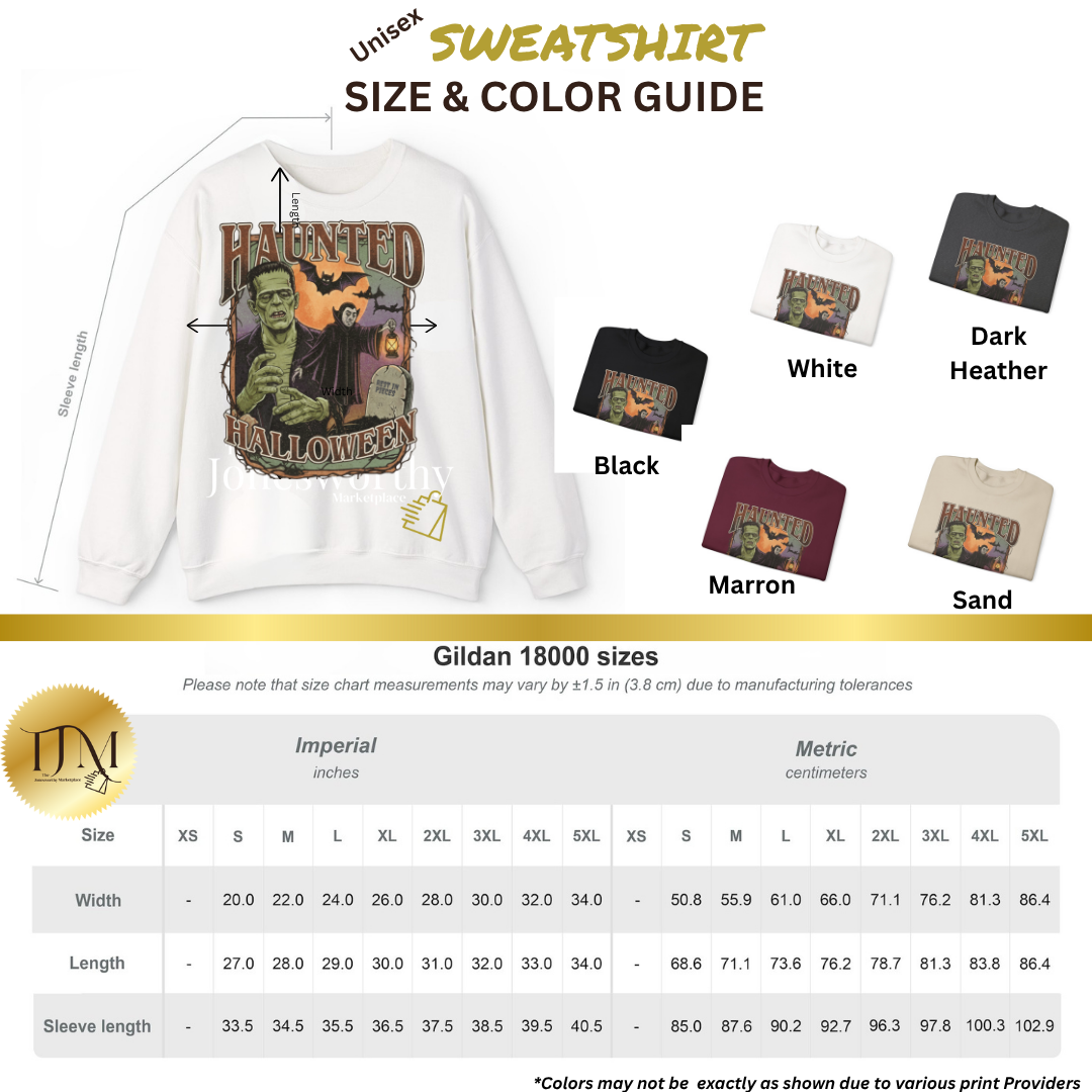 Vintage Haunted Halloween Graphic Tee or Sweatshirt | Retro Frankenstein & Dracula Fall Shirt