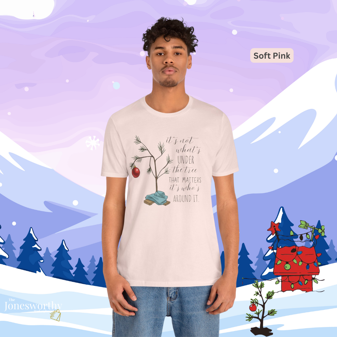 It’s Not What’s Under the Tree Christmas Unisex Jersey Short Sleeve Tee | Minimalist Tree Holiday Tee