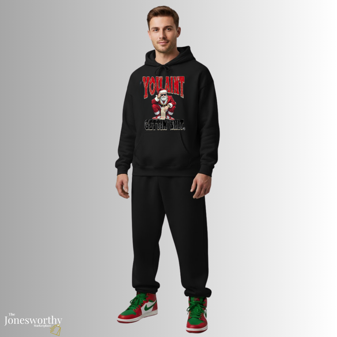 You Ain’t Gettin’ Sh*t Funny Christmas Tee | Hoodie | Sweatshirt • Cool Santa |Naughty List Custom Name • Unisex S–5XL🎄✨