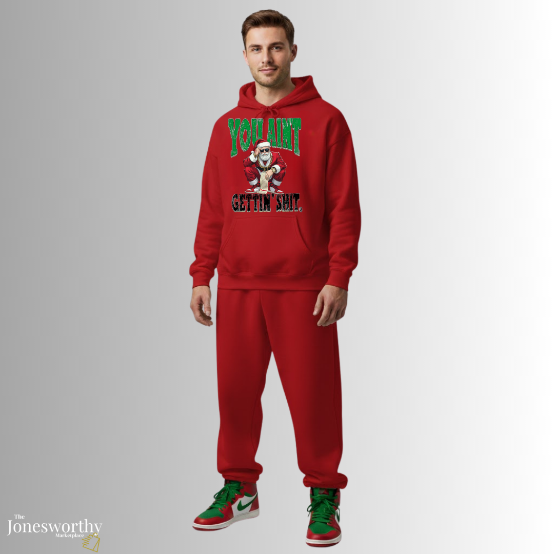 You Ain’t Gettin’ Sh*t Funny Christmas Tee | Hoodie | Sweatshirt • Cool Santa |Naughty List Custom Name • Unisex S–5XL🎄✨