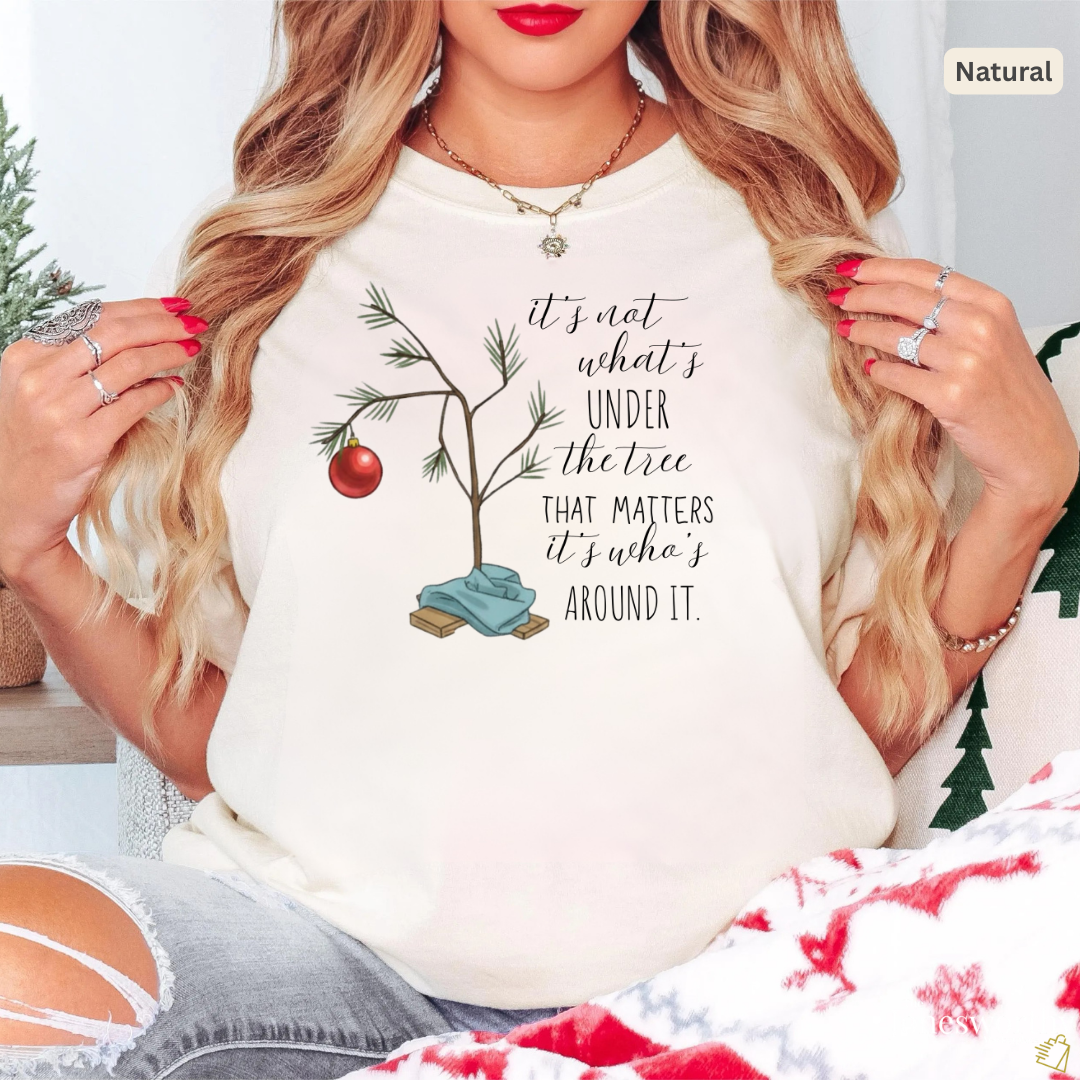 It’s Not What’s Under the Tree Christmas Unisex Jersey Short Sleeve Tee | Minimalist Tree Holiday Tee