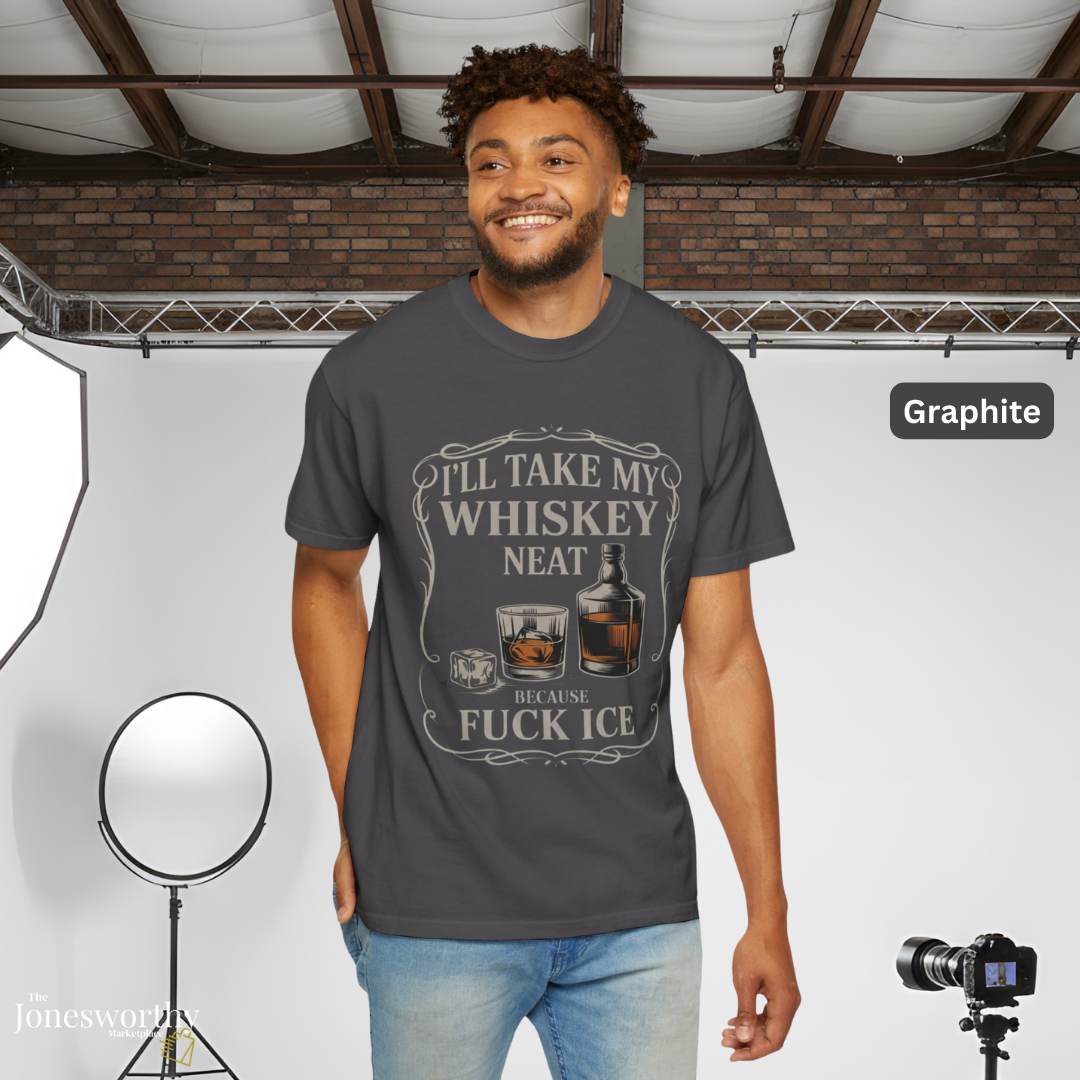 Whiskey Neat Comfort Colors Tee | FUCK ICE Protest Shirt, Free Speech