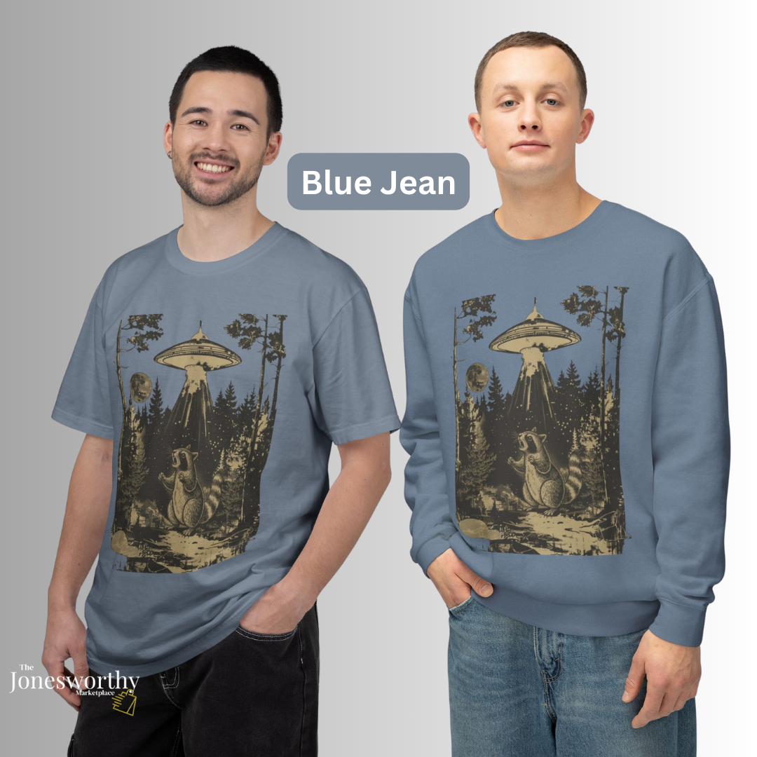 Vintage Raccoon UFO  Shirt & Sweatshirt | Funny Retro Alien Abduction Animal Lover Gift
