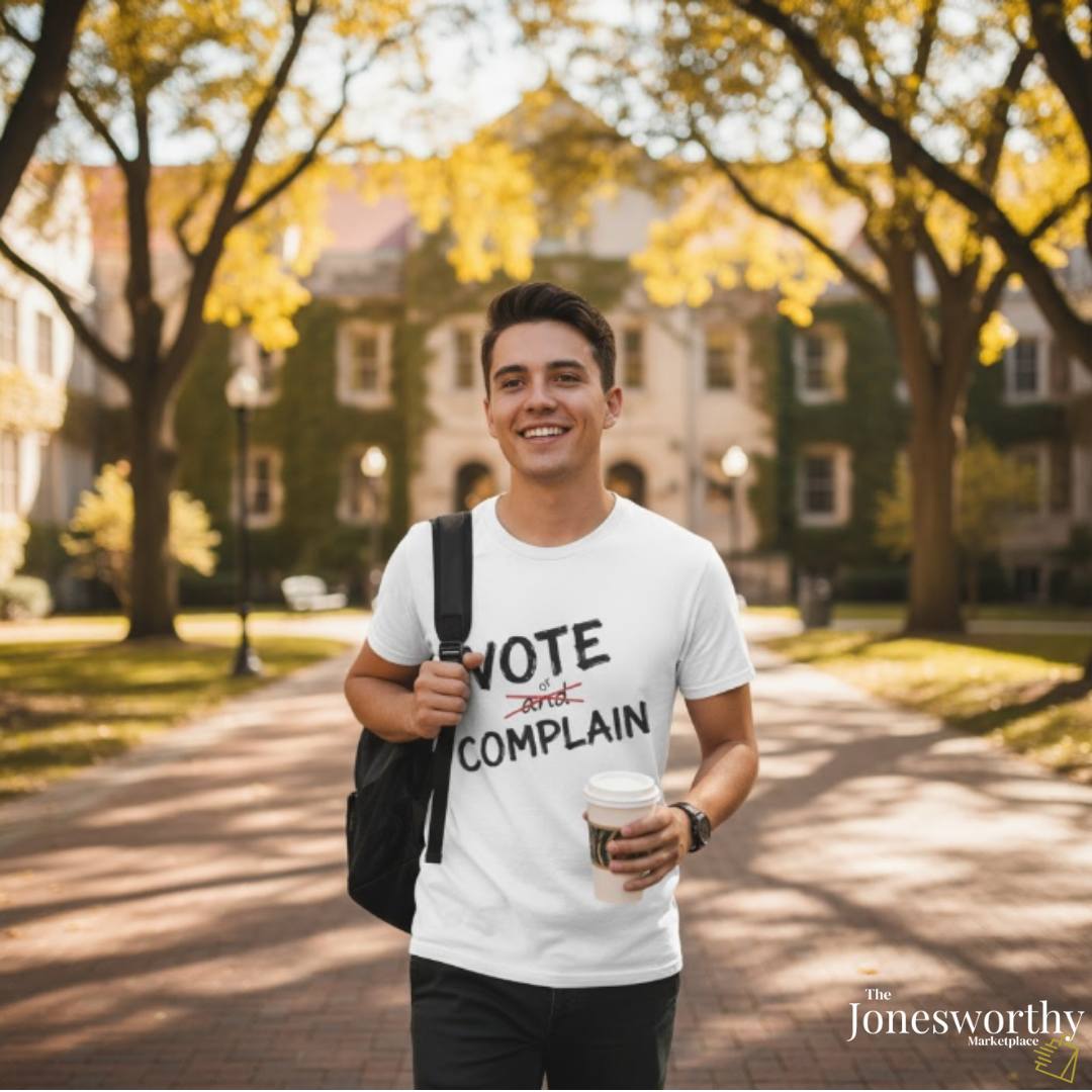 Vote or Complain Shirt – Unisex Tee, V-Neck, Sweatshirt, or Hoodie | Political Graphic Tee | Civic Engagement Shirt