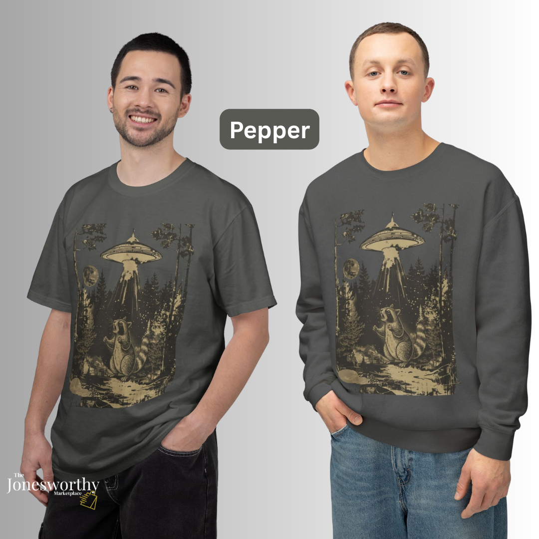 Vintage Raccoon UFO  Shirt & Sweatshirt | Funny Retro Alien Abduction Animal Lover Gift