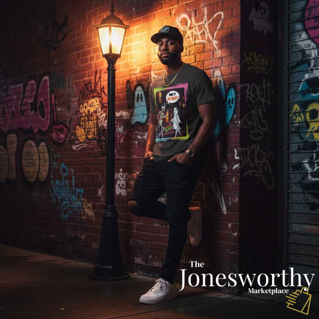 Funny Halloween Graphic Tee | Retro Hip-Hop Skeleton & Ghost |  What it Do BOO?! | Graffiti Unisex Heavy Cotton Shirt