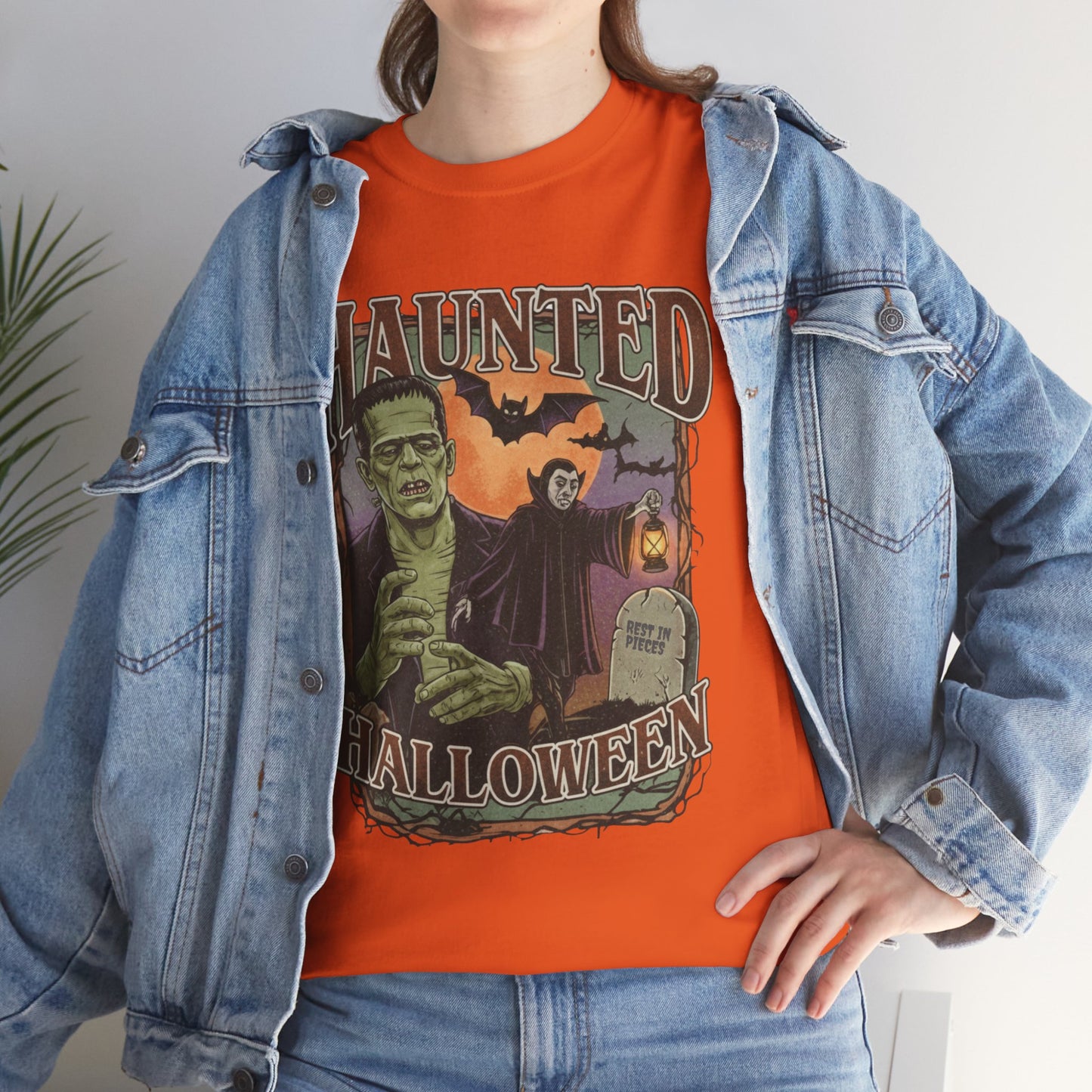 Vintage Haunted Halloween Graphic Tee or Sweatshirt | Retro Frankenstein & Dracula Fall Shirt