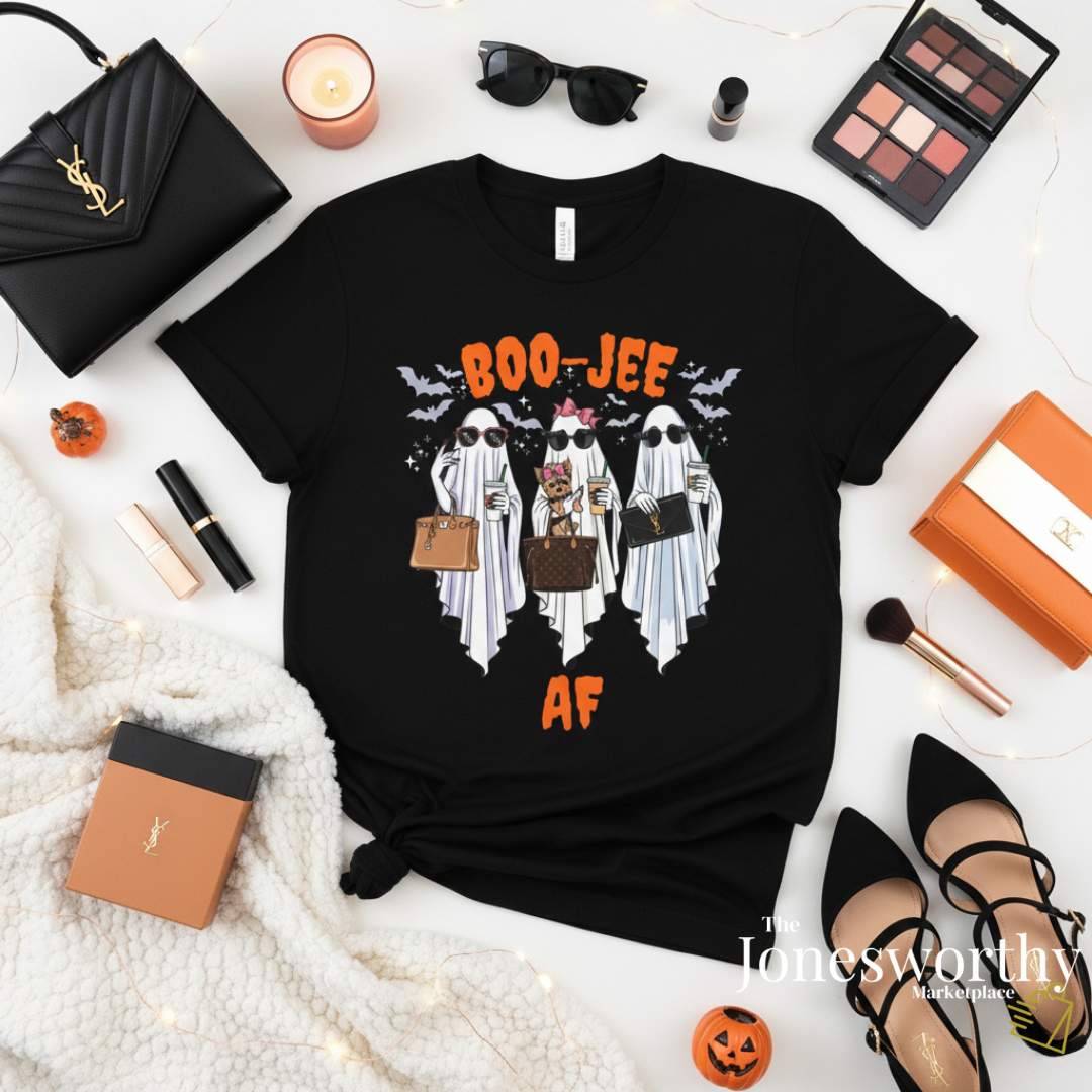 Funny Halloween Ghost Shirt | Boo-JEE Ghost Shirt | Best Friends and Baddies, Halloween Party Costume