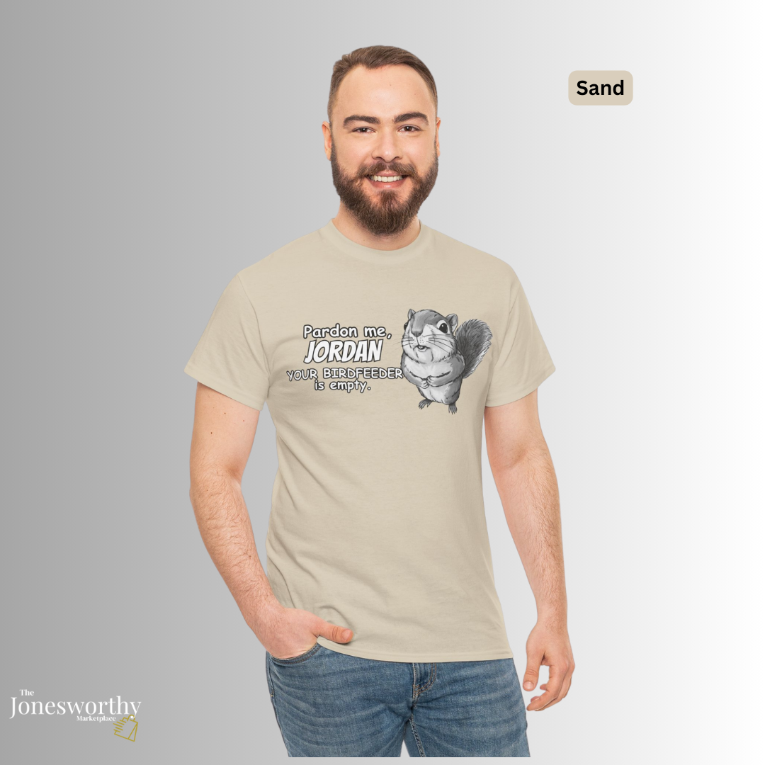 Personalized Squirrel Shirt  – Funny Custom Retro Name Shirt for Bird Lovers, Bird Feeders Empty, Hummingbirds , Bird Feeder Gift