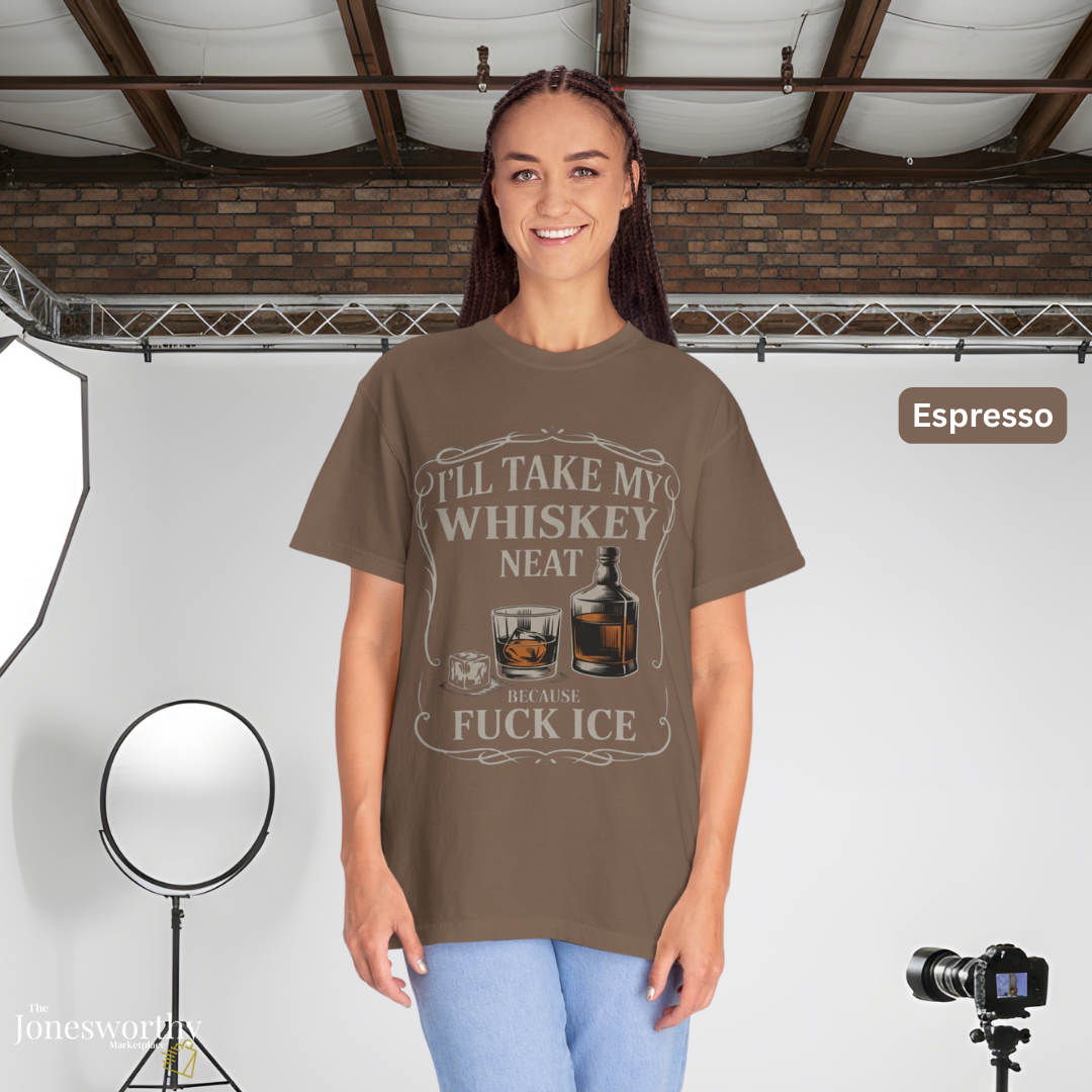 Whiskey Neat Comfort Colors Tee | FUCK ICE Protest Shirt, Free Speech