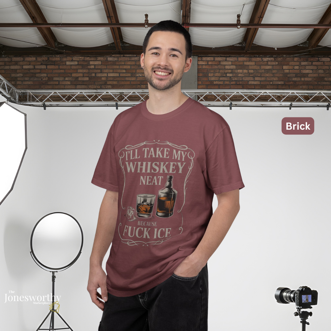 Whiskey Neat Comfort Colors Tee | FUCK ICE Protest Shirt, Free Speech