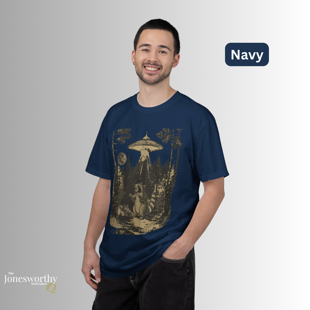 Vintage Raccoon UFO  Shirt & Sweatshirt | Funny Retro Alien Abduction Animal Lover Gift