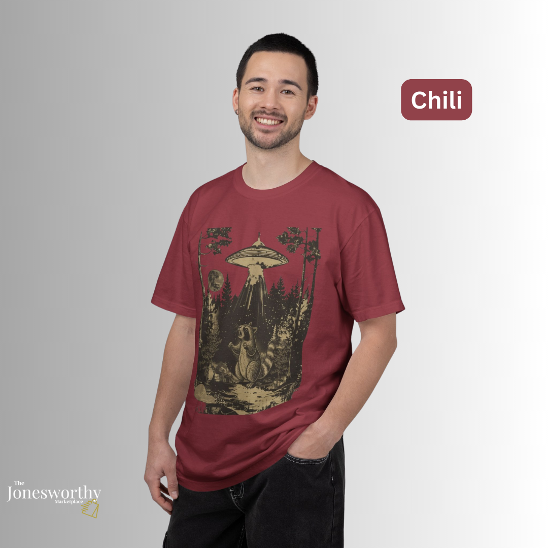Vintage Raccoon UFO  Shirt & Sweatshirt | Funny Retro Alien Abduction Animal Lover Gift