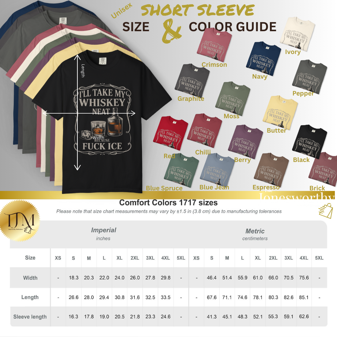 Whiskey Neat Comfort Colors Tee | FUCK ICE Protest Shirt, Free Speech