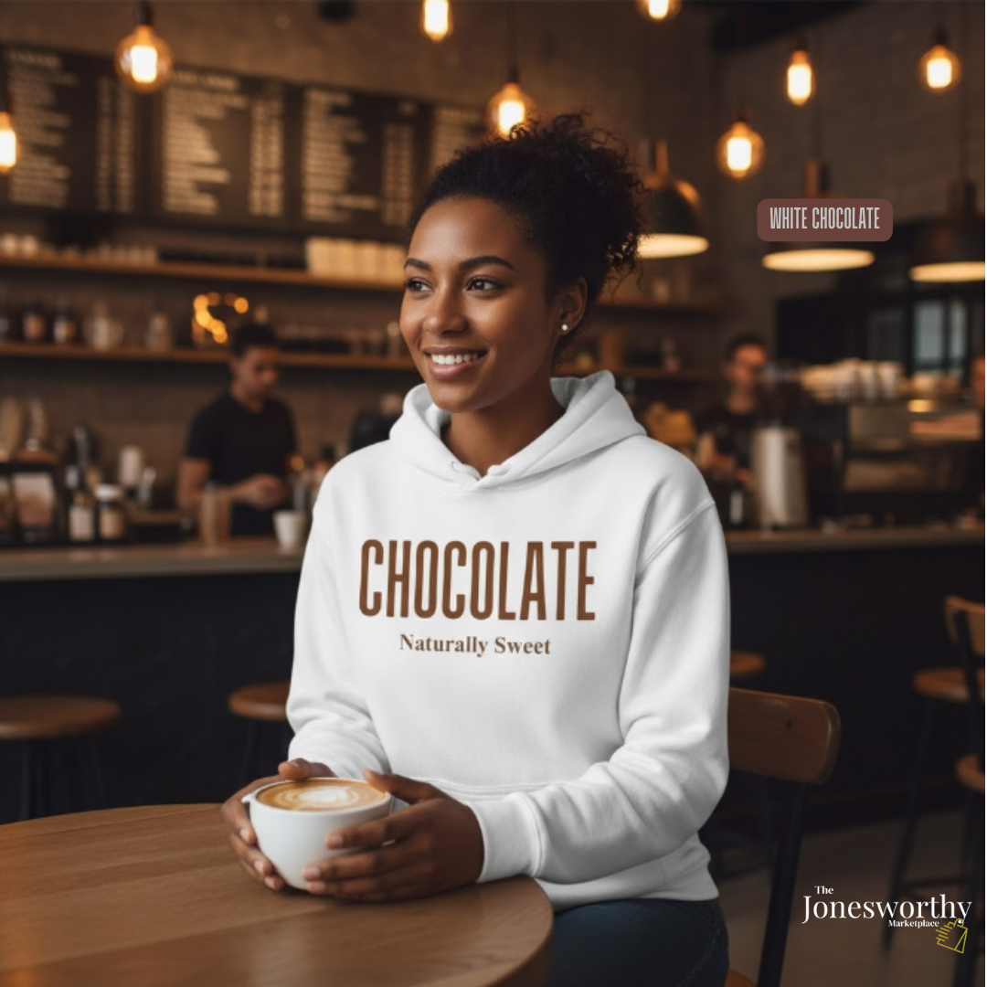 Chocolate Naturally Sweet Shirt, Unisex Tee Crewneck, V-neck, Sweatshirt or Hoodie, Brown Aesthetic, Chocolate Lovers, Minimalist Graphic