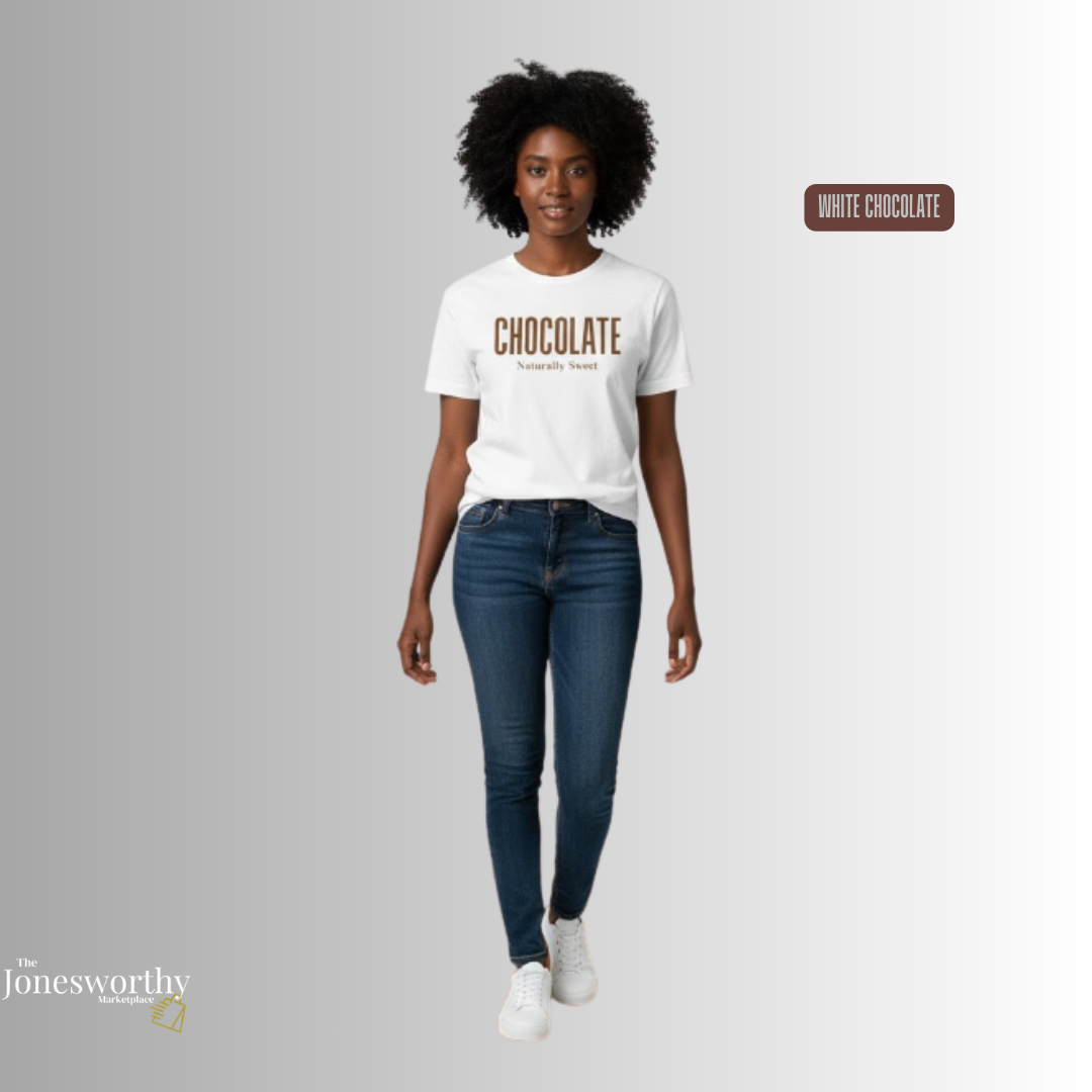 Chocolate Naturally Sweet Shirt, Unisex Tee Crewneck, V-neck, Sweatshirt or Hoodie, Brown Aesthetic, Chocolate Lovers, Minimalist Graphic