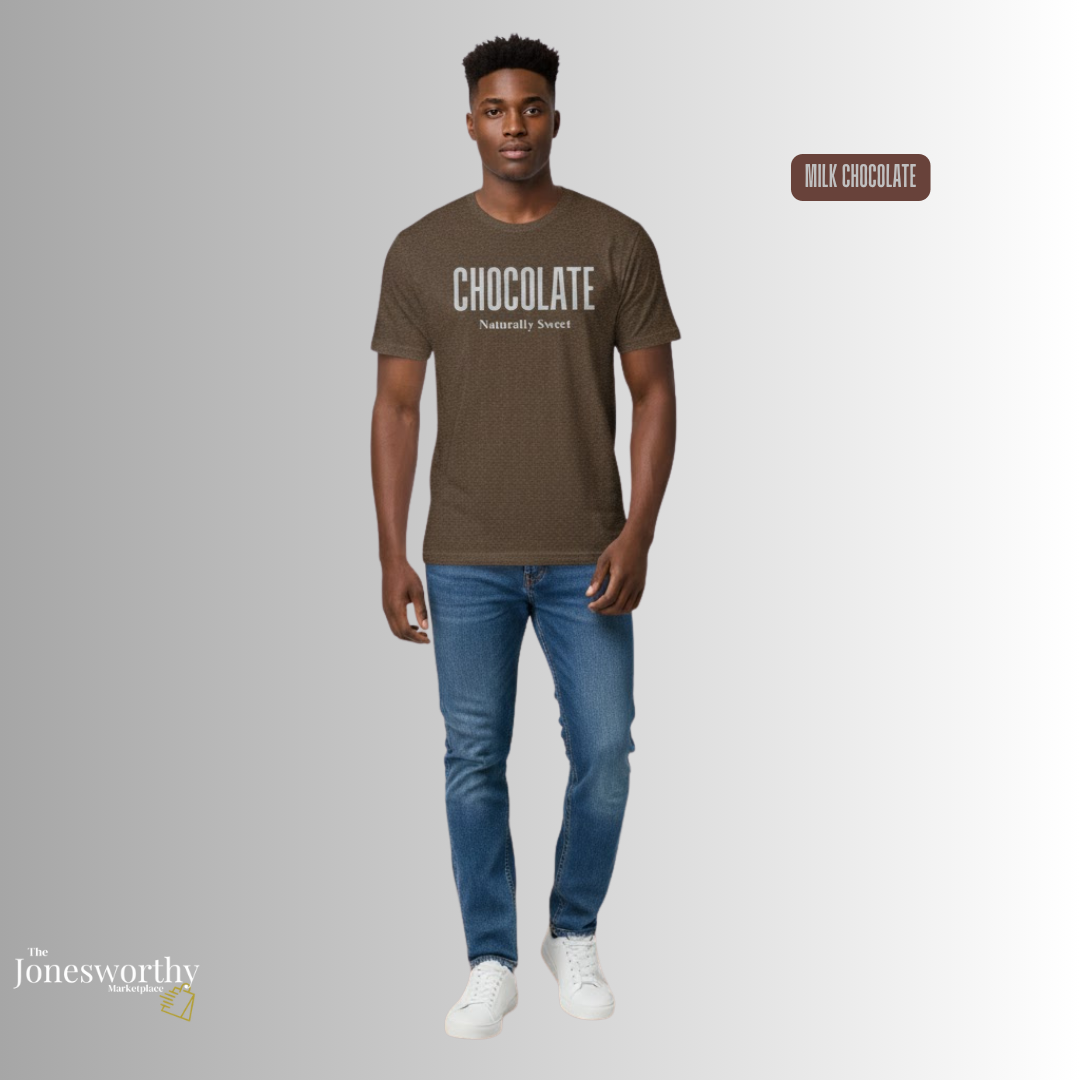Chocolate Naturally Sweet Shirt, Unisex Tee Crewneck, V-neck, Sweatshirt or Hoodie, Brown Aesthetic, Chocolate Lovers, Minimalist Graphic
