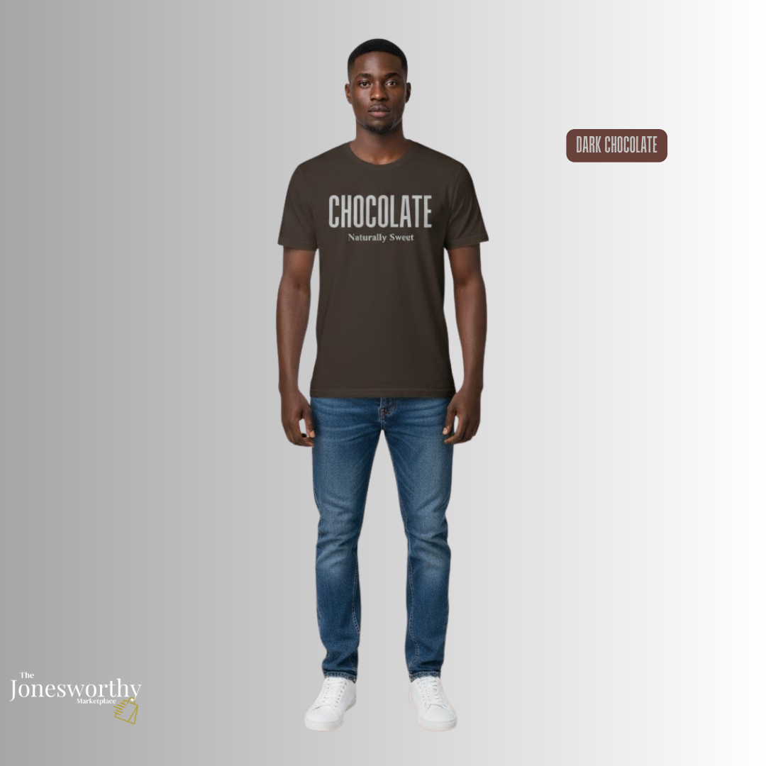 Chocolate Naturally Sweet Shirt, Unisex Tee Crewneck, V-neck, Sweatshirt or Hoodie, Brown Aesthetic, Chocolate Lovers, Minimalist Graphic