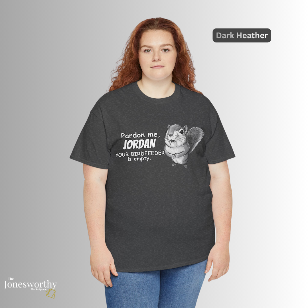 Personalized Squirrel Shirt  – Funny Custom Retro Name Shirt for Bird Lovers, Bird Feeders Empty, Hummingbirds , Bird Feeder Gift