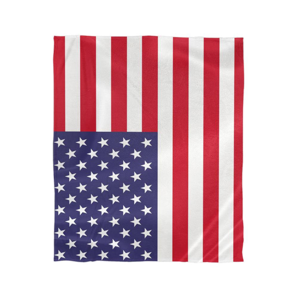 USA American Flag Mink Touch Luxury Fleece Blanket | Red White & Blue Patriotic Throw
