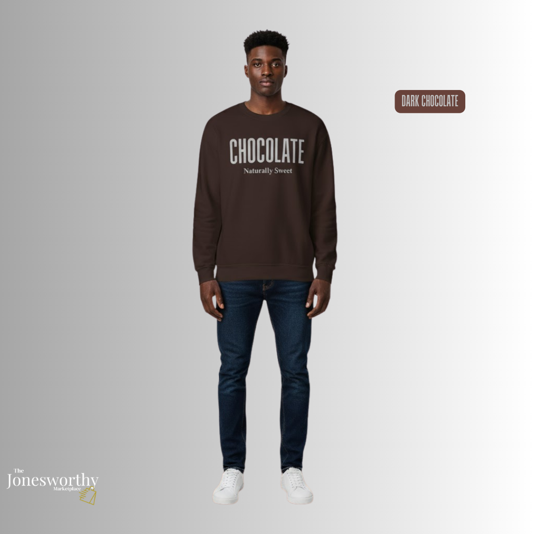 Chocolate Naturally Sweet Shirt, Unisex Tee Crewneck, V-neck, Sweatshirt or Hoodie, Brown Aesthetic, Chocolate Lovers, Minimalist Graphic