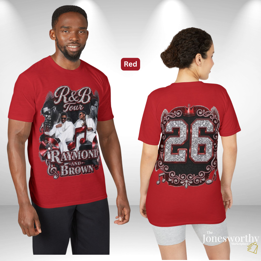 R&B World Tour 2026 Inspired Graphic T-Shirt | Chris Brown - Usher Concert Shirt