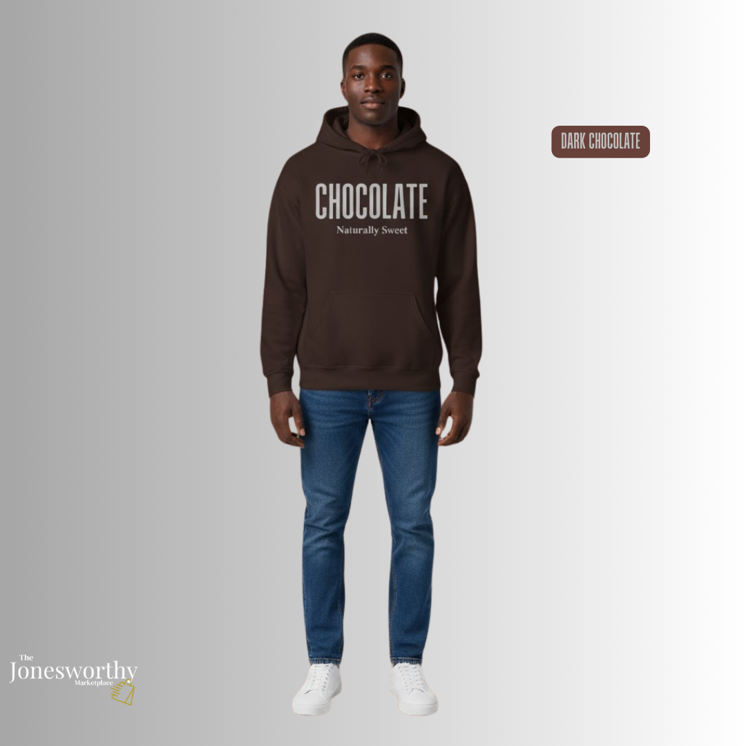 Chocolate Naturally Sweet Shirt, Unisex Tee Crewneck, V-neck, Sweatshirt or Hoodie, Brown Aesthetic, Chocolate Lovers, Minimalist Graphic