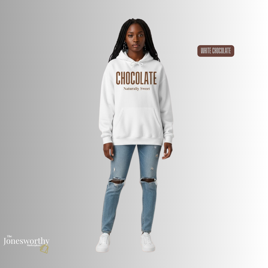 Chocolate Naturally Sweet Shirt, Unisex Tee Crewneck, V-neck, Sweatshirt or Hoodie, Brown Aesthetic, Chocolate Lovers, Minimalist Graphic