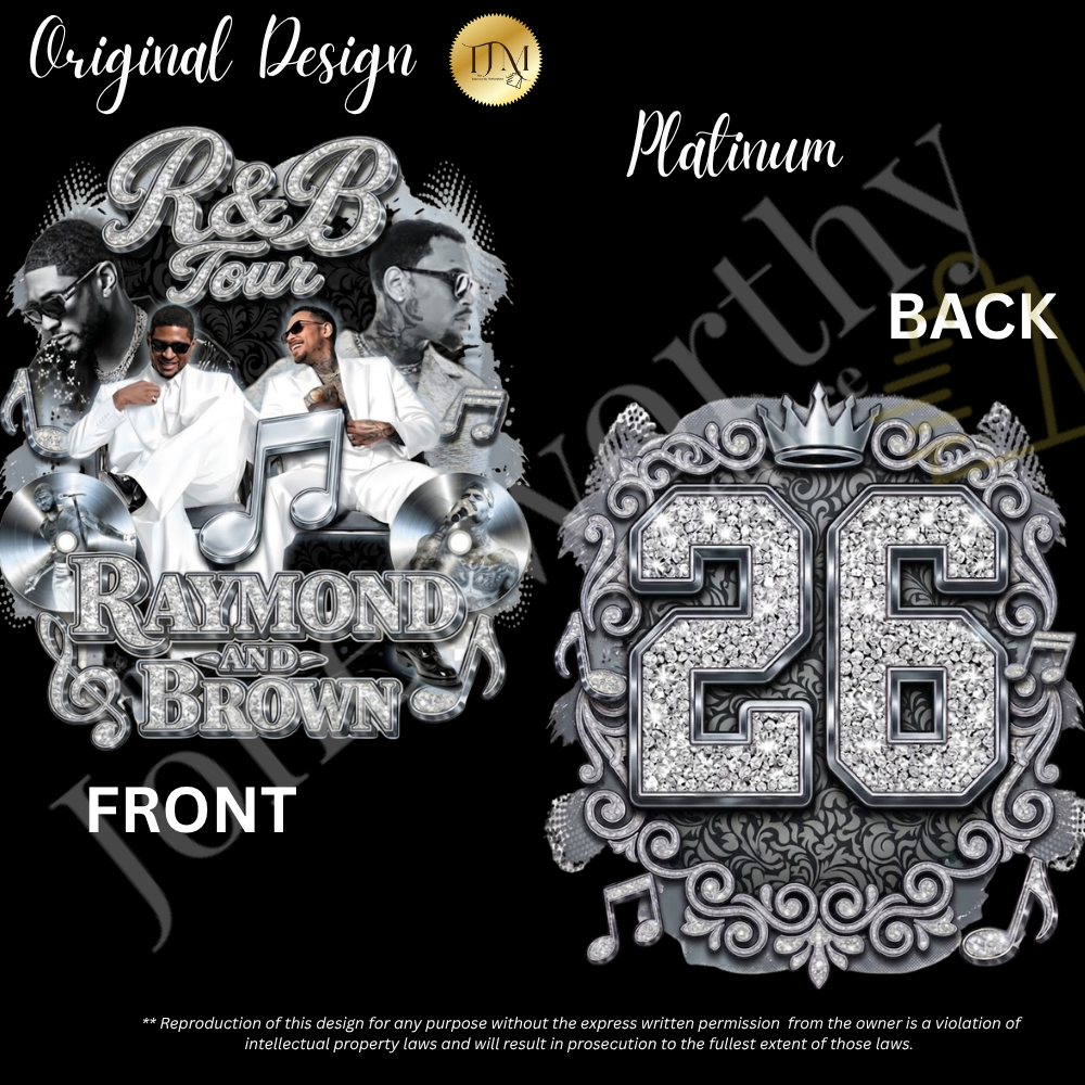 R&B World Tour 2026 Inspired Graphic T-Shirt | Chris Brown - Usher Concert Shirt