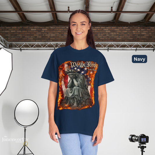 We the People Are Tired  Comfort Colors Garment Dyed T-Shirt | Distressed Liberty Graphic Tee