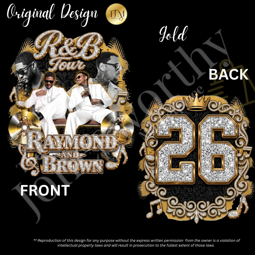R&B World Tour 2026 Inspired Graphic T-Shirt | Chris Brown - Usher Concert Shirt