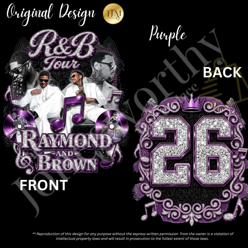R&B World Tour 2026 Inspired Graphic T-Shirt | Chris Brown - Usher Concert Shirt