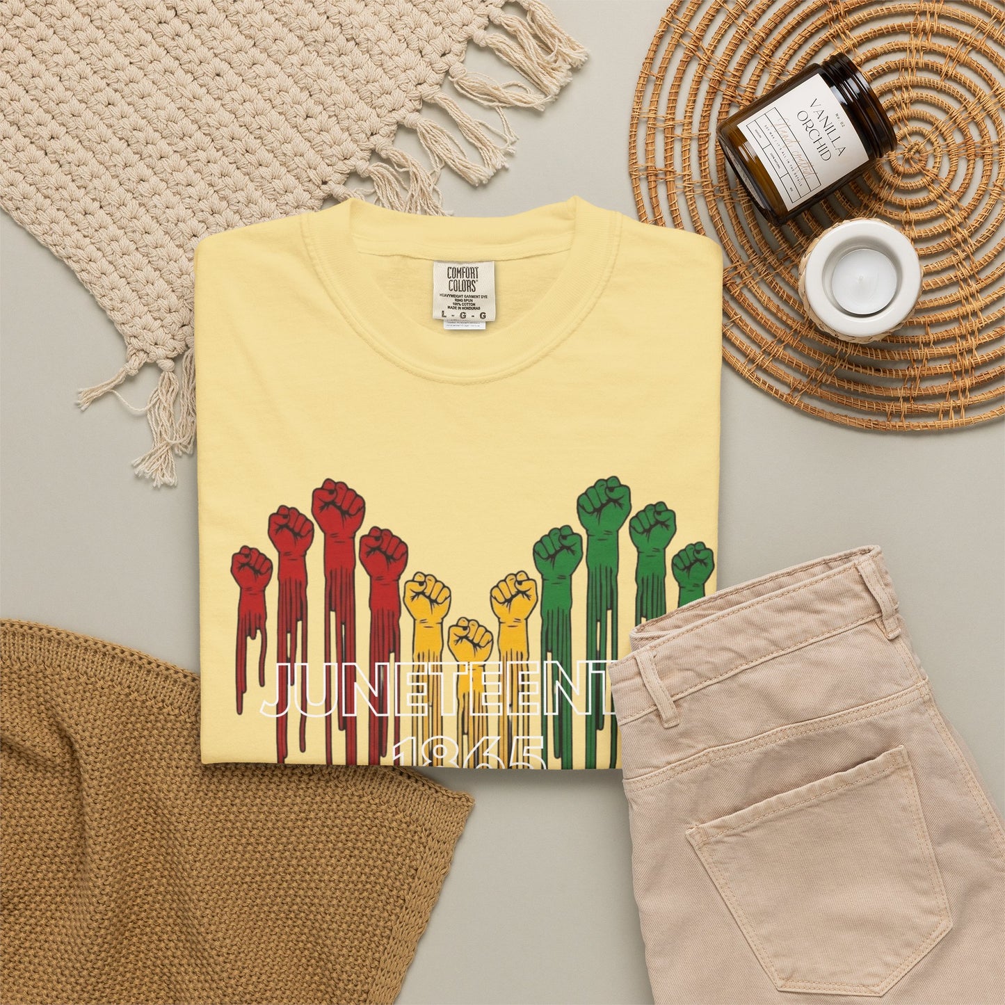 Juneteenth 1865 Shirt | Freedom Fist Heart Tee | Juneteenth Celebration Shirt | Comfort Colors® 1717