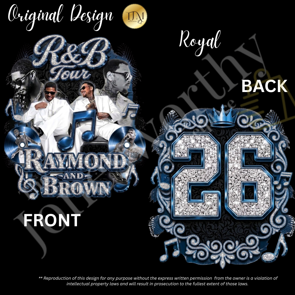 R&B World Tour 2026 Inspired Graphic T-Shirt | Chris Brown - Usher Concert Shirt
