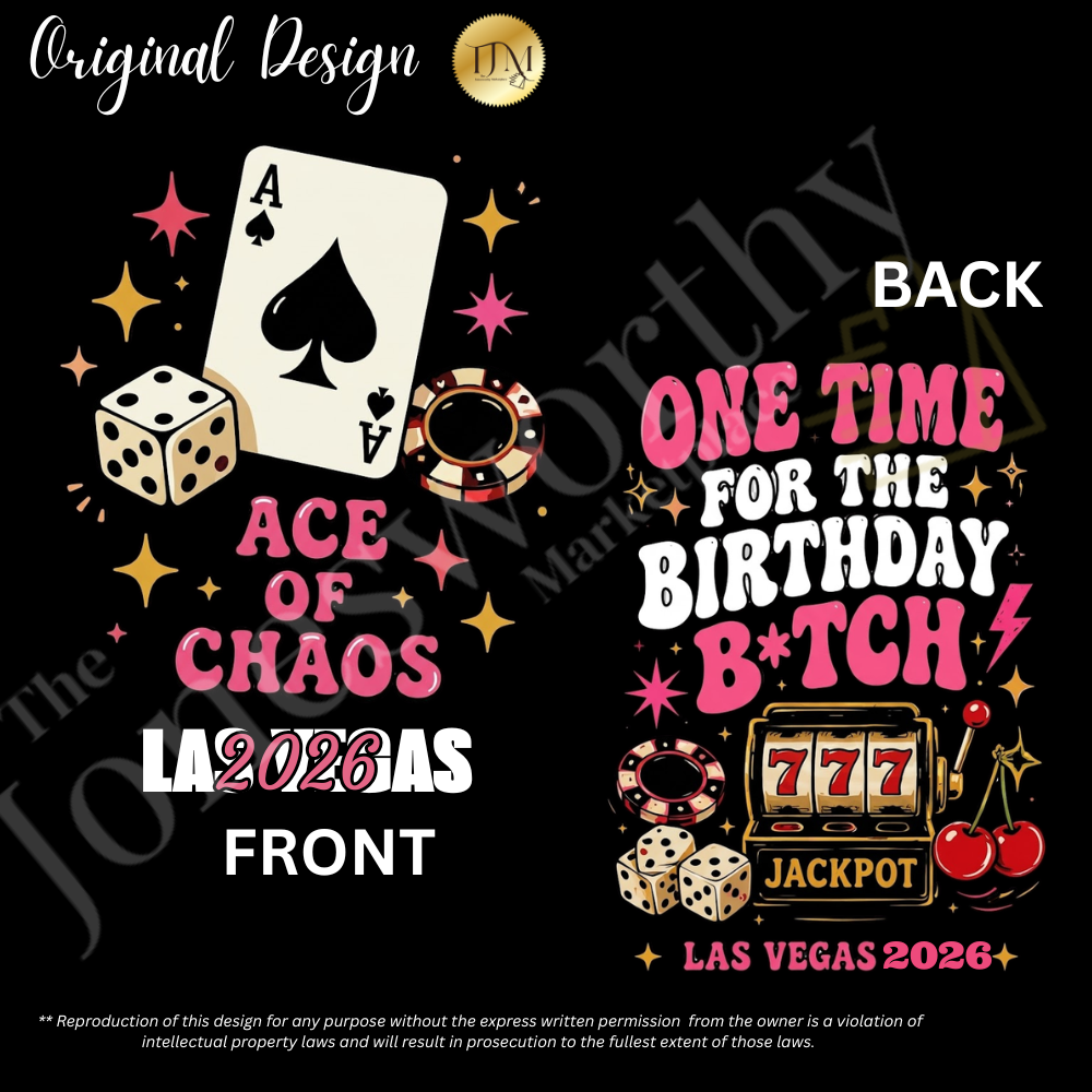 👑🎰♠️ Las Vegas Birthday Collection | Queen Birthday Trip Shirts | Personalized Year | Gildan® 8000 DryBlend® Unisex T-Shirt