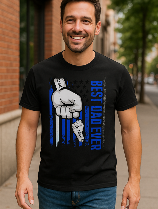 Personalized "Best Dad Ever" Patriot Tee| (Up to 6 kids)