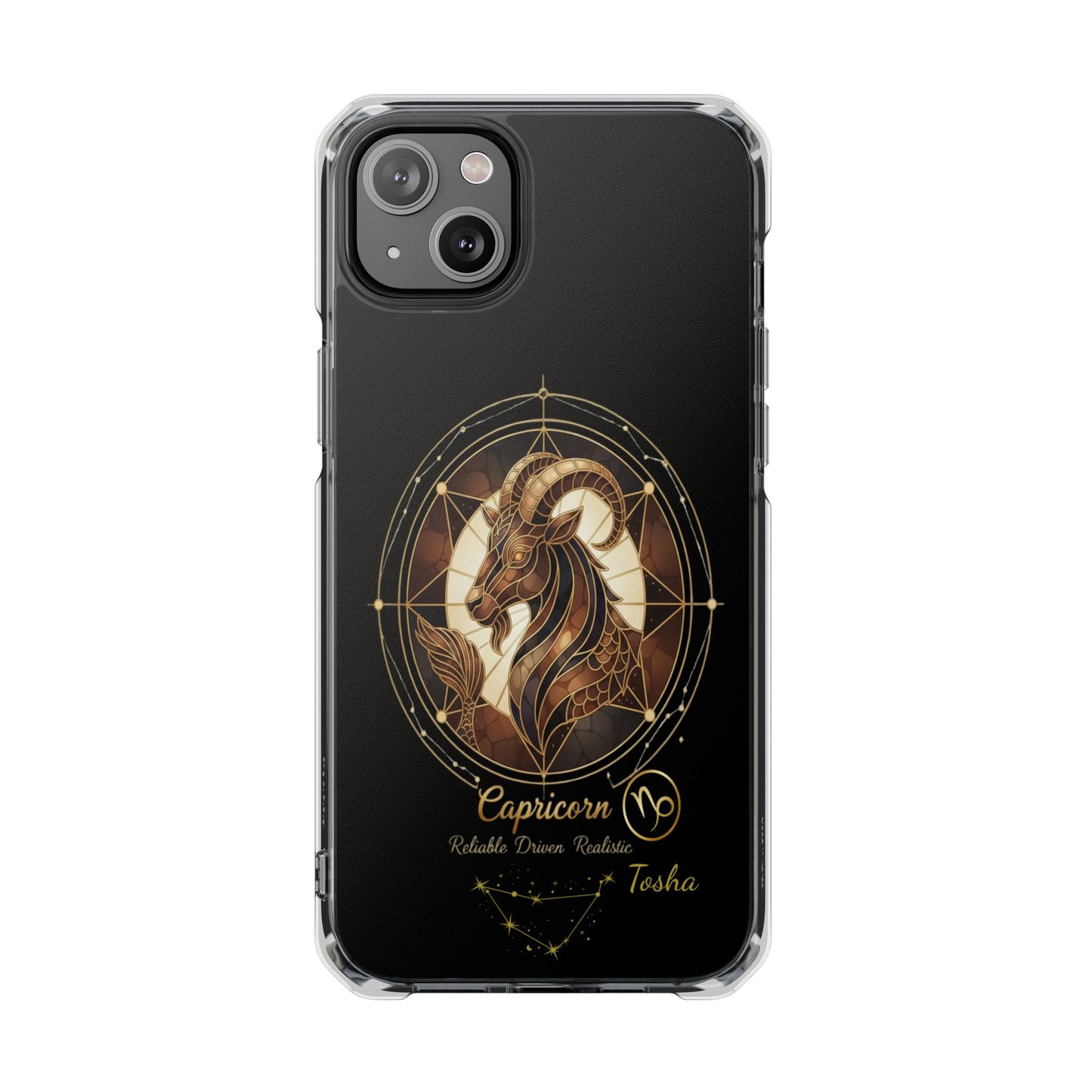 Zodiac iPhone 14 | 14 pro | 14 Pro plus |14 Pro Max Case MagSafe: Faux Stained Glass, Personalized Name