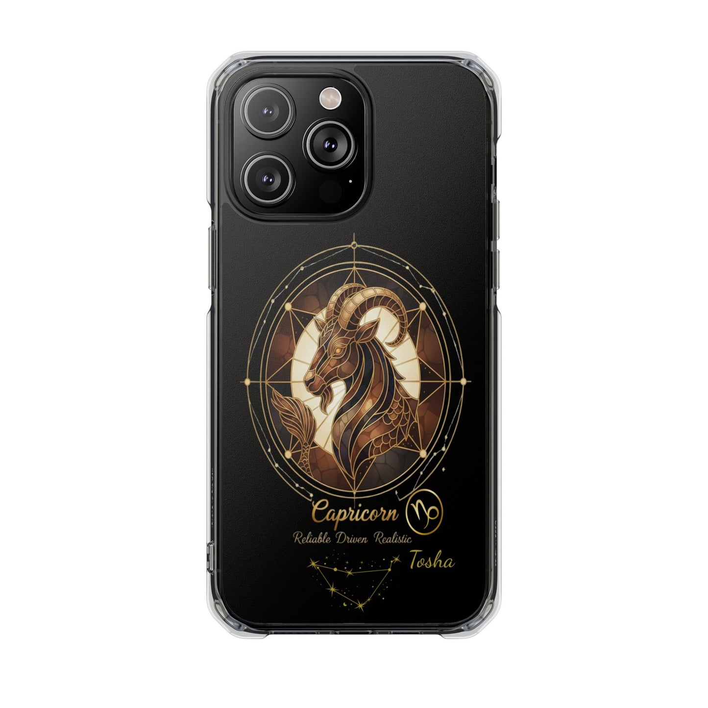 Zodiac iPhone 14 | 14 pro | 14 Pro plus |14 Pro Max Case MagSafe: Faux Stained Glass, Personalized Name