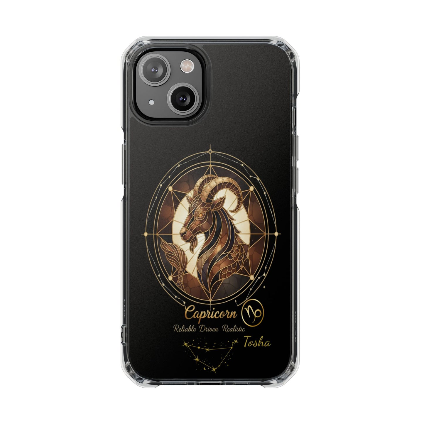 Zodiac iPhone 14 | 14 pro | 14 Pro plus |14 Pro Max Case MagSafe: Faux Stained Glass, Personalized Name