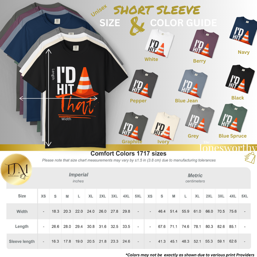 I'd Hit That Cone T-shirt | Funny New Driver Gift | Unisex Comfort Colors Garment Dyed