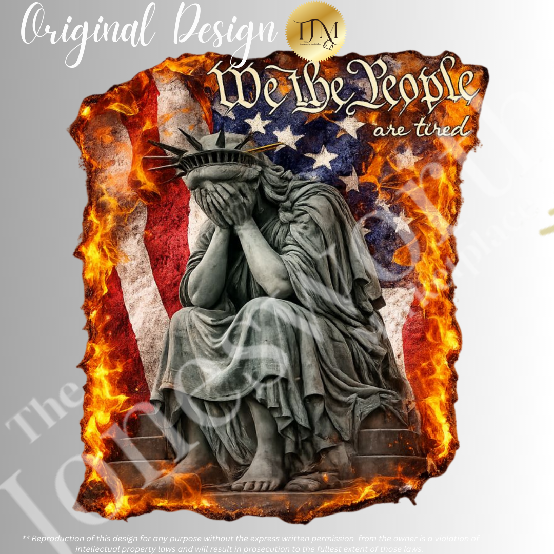 We the People Are Tired  Comfort Colors Garment Dyed T-Shirt | Distressed Liberty Graphic Tee
