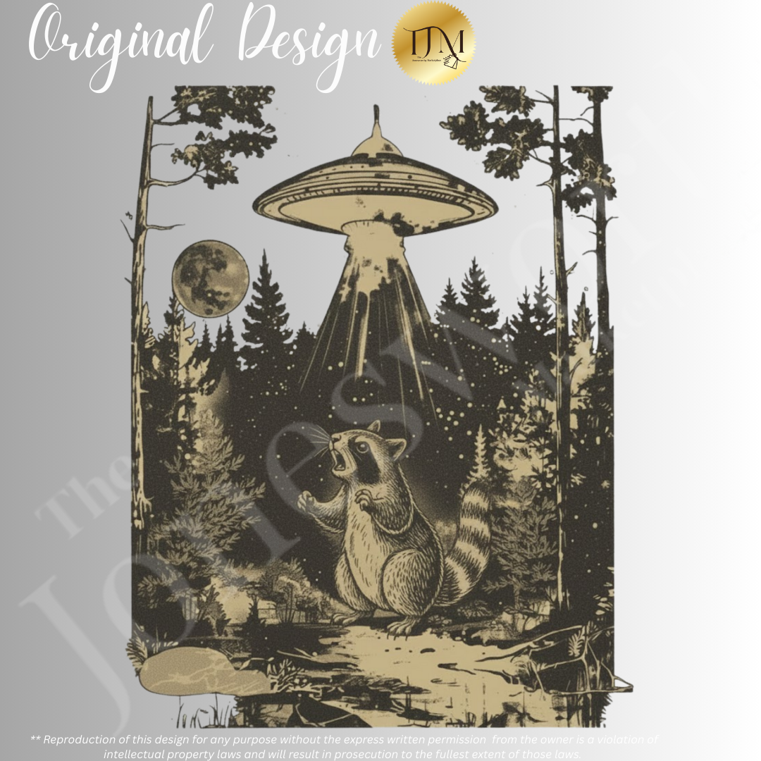 Vintage Raccoon UFO  Shirt & Sweatshirt | Funny Retro Alien Abduction Animal Lover Gift