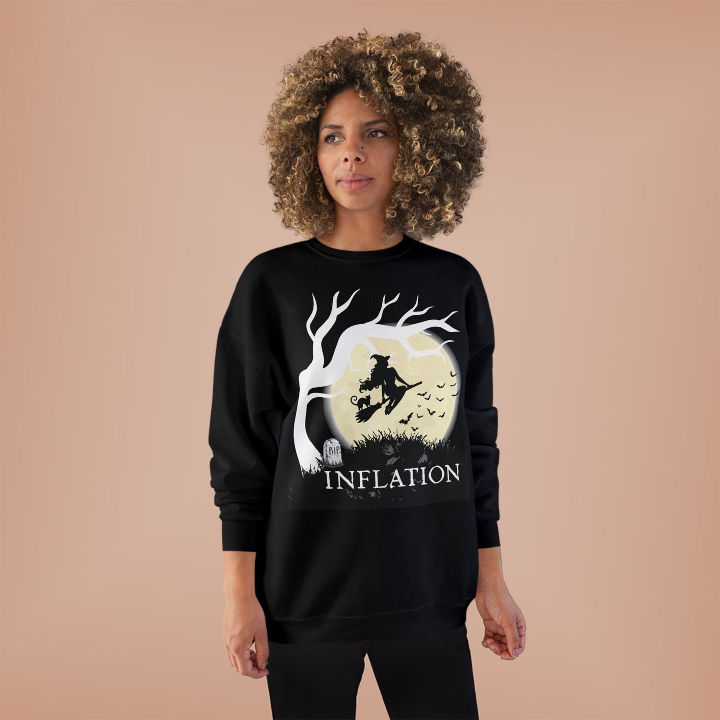 Funny Halloween Shirts | Sweatshirts | Due to Inflation Costume | Inflation, Black or Orange Unisex Tees & Crewnecks