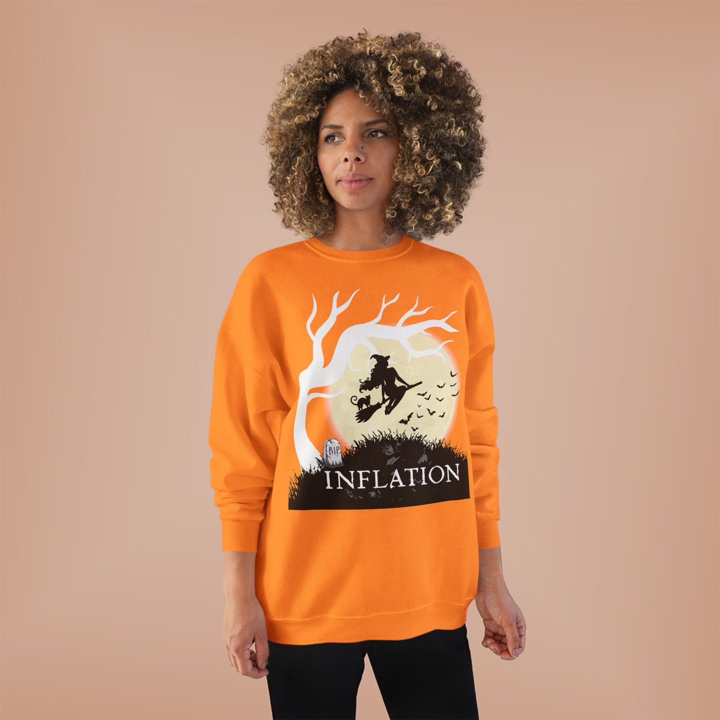 Funny Halloween Shirts | Sweatshirts | Due to Inflation Costume | Inflation, Black or Orange Unisex Tees & Crewnecks