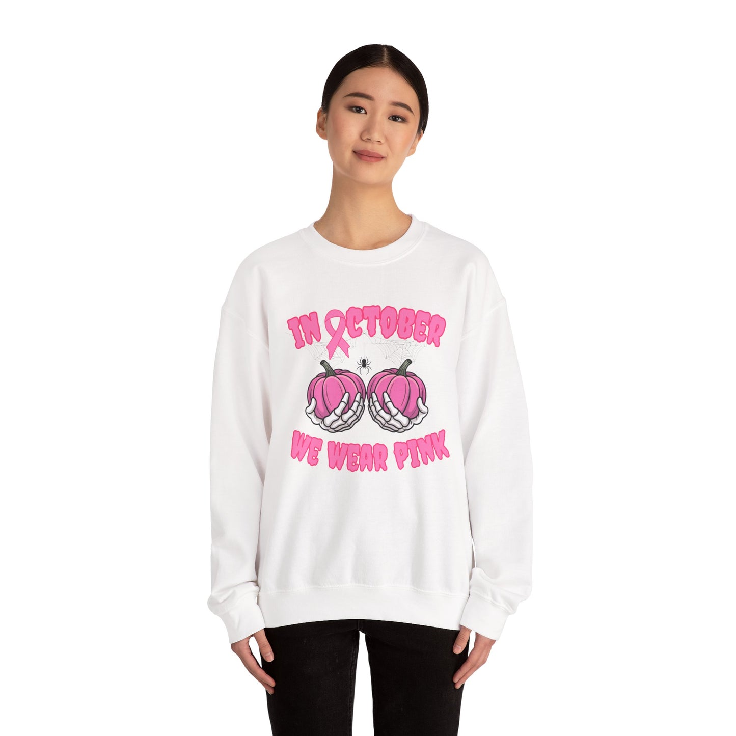 In October We Wear Pink Pumpkin Shirt | Breast Cancer Awareness Tee & Sweatshirt  | Breast Cancer Pink Ribbon Shirt