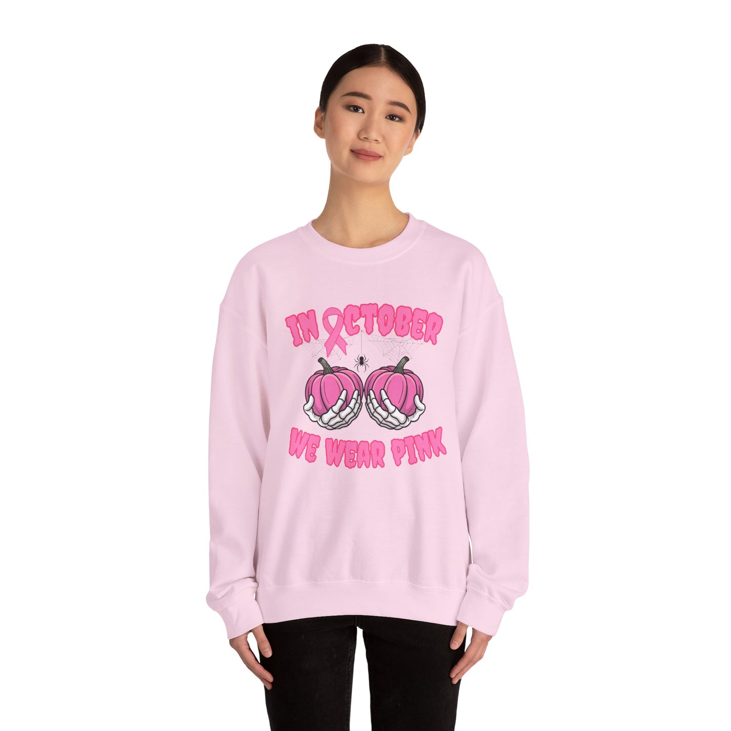 In October We Wear Pink Pumpkin Shirt | Breast Cancer Awareness Tee & Sweatshirt  | Breast Cancer Pink Ribbon Shirt