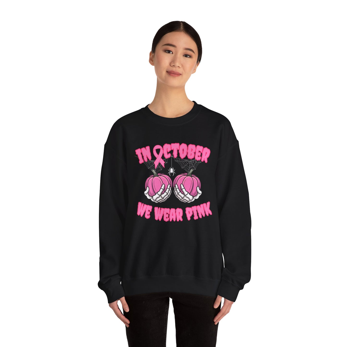 In October We Wear Pink Pumpkin Shirt | Breast Cancer Awareness Tee & Sweatshirt  | Breast Cancer Pink Ribbon Shirt