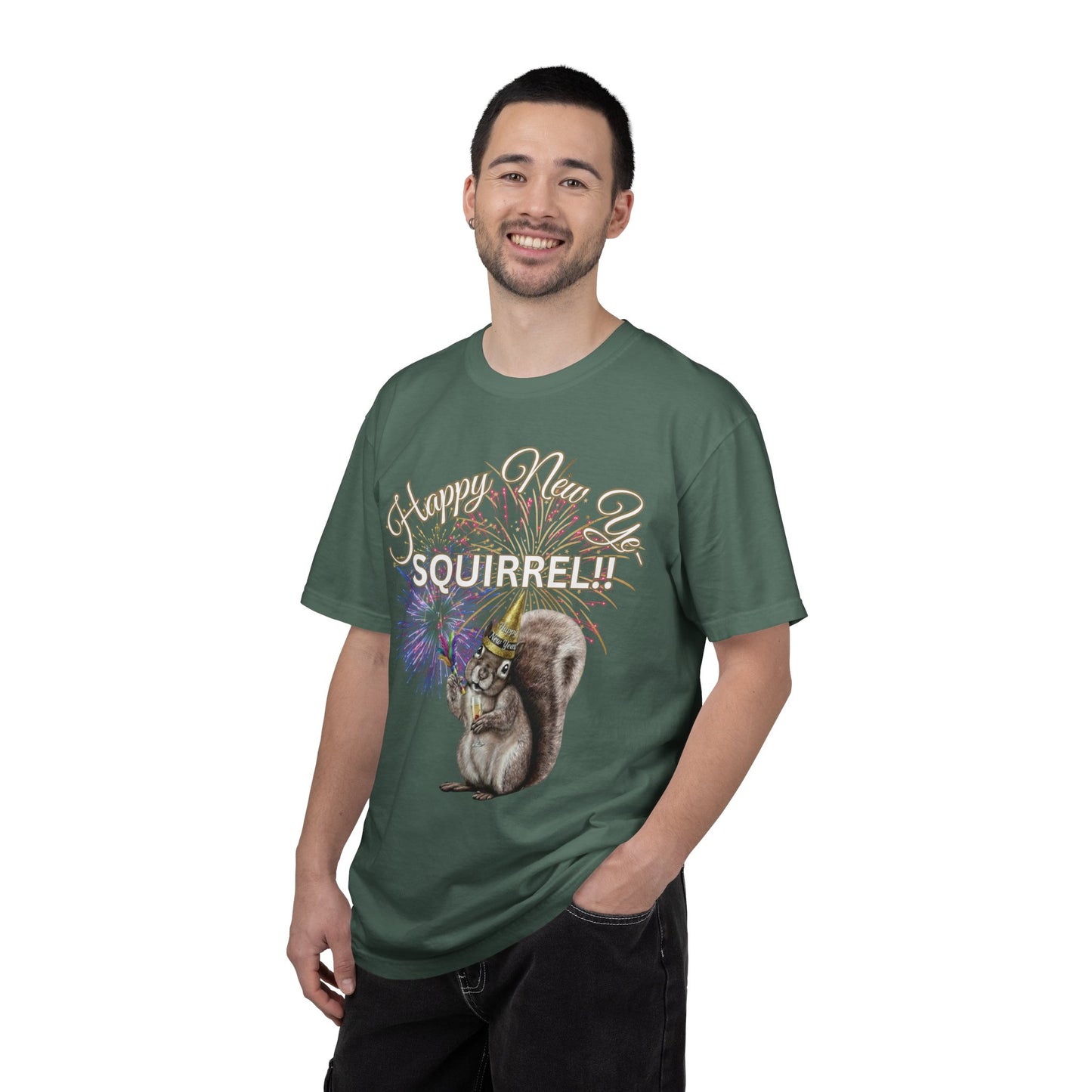 Happy New Year SQUIRREL Shirt Funny Distraction Tee Cute Squirrel New Years Eve Shirt Animal Lover Gift Festive Comfort Colors T Shirt