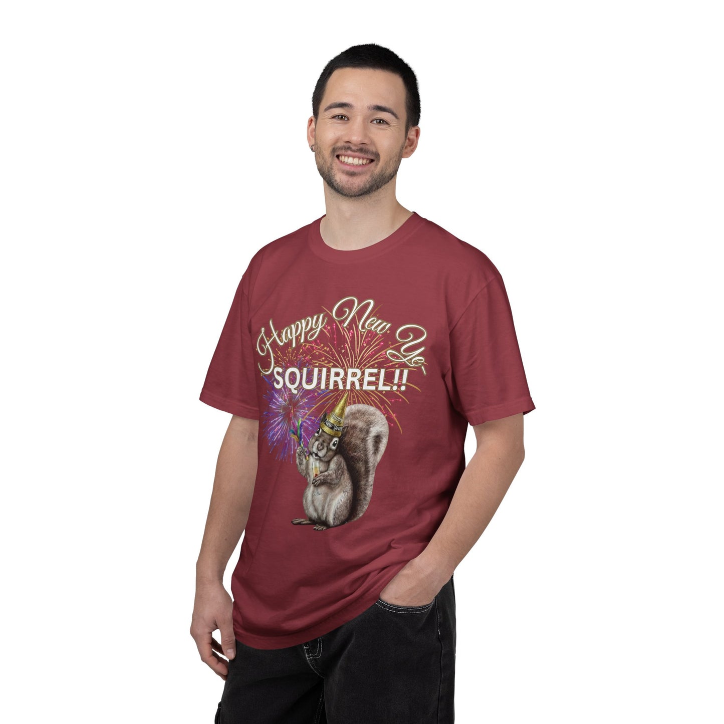 Happy New Year SQUIRREL Shirt Funny Distraction Tee Cute Squirrel New Years Eve Shirt Animal Lover Gift Festive Comfort Colors T Shirt